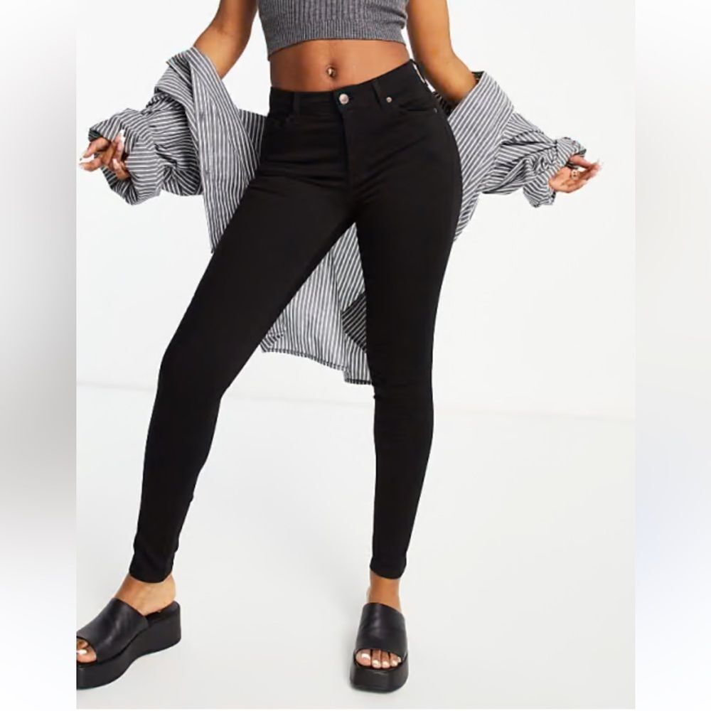Topshop Moto Leigh jeans in black W30 L32